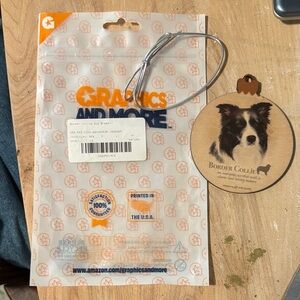 Border Collie Wooden Ornament with Silver Hanger